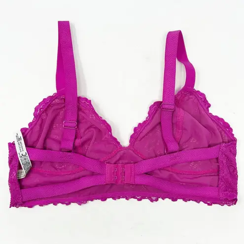 Free People  Intimately Womens Lingerie Lace Wireless Bralette Bra Size S Magenta