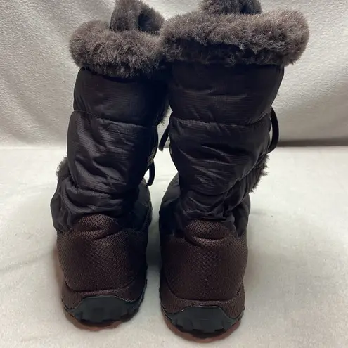 The North Face  goose down lined lace up brown boots size 9.5