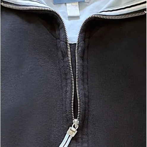 Casual Corner Annex Sports Womens Black Blue Zip Up Collared Sporty Sweater Size L
