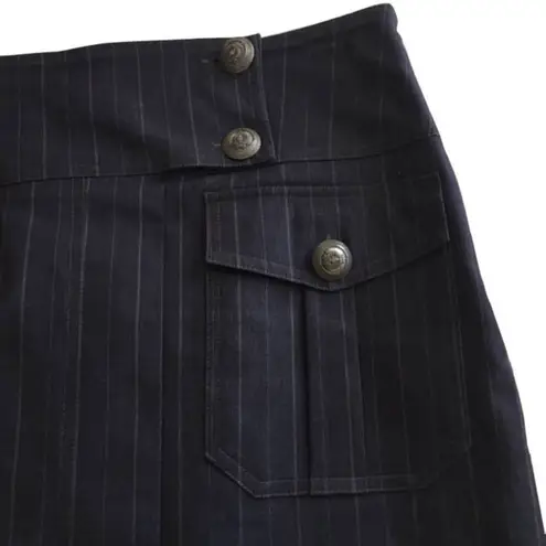 Cache  Slate Gray Pinstriped‎ Straight Skirt