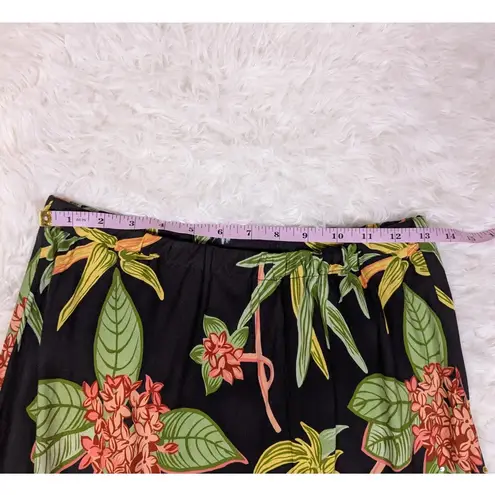 Y2K Vintage Faith Resortwear Tropical Print Sequin Skirt Black Size M Size M