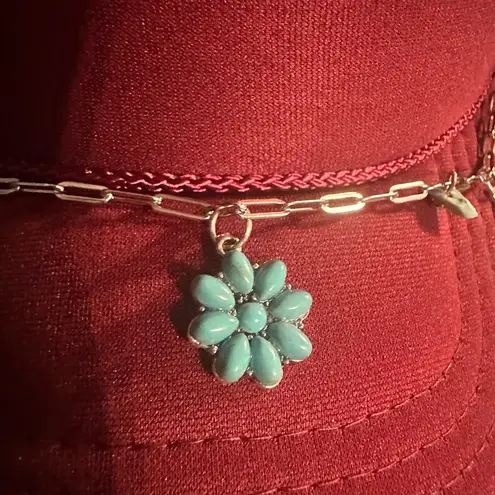 OTTO Burgundy Trucker Hat with western charms Red