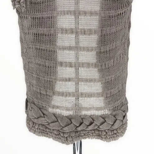 Rebecca Taylor Grey Chunky Cap Sleeve Open Knit Cardigan Sweater Wool Mohair XS