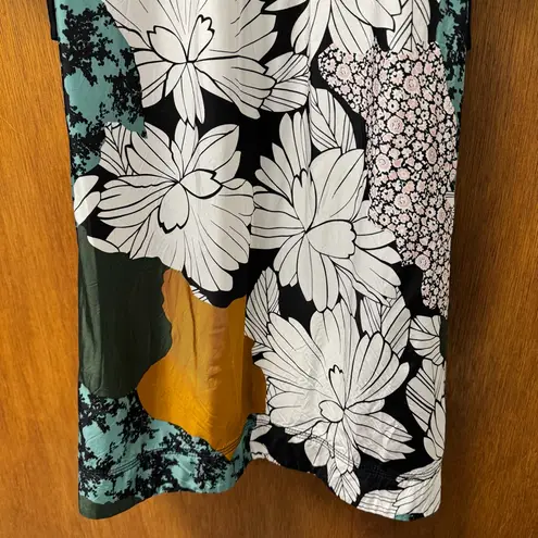 By Malene Birger Floral Print Abstract Print Long Sleeve Midi Dress EU 40 US 10 Green Size undefined