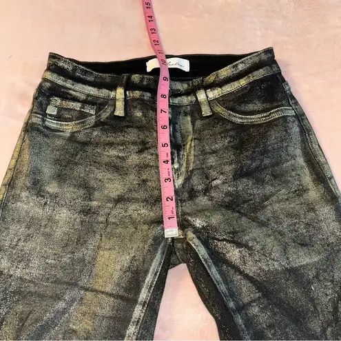 Kancan metallic gold/silver sheen skinny jeans size 7/27 Black