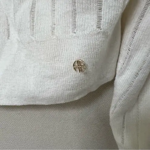 ANINE BING NWT Hazel Striped Cardigan Button Down Sweater in Ivory / Cream