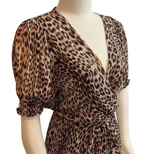 Bec & Bridge Animal Print Flowy Wrap Front Maxi Dress Size 4