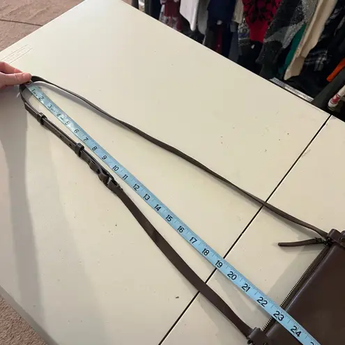 KDB Brown Genuine Cowhide Leather Black Fur Lined Crossbody Small Bag