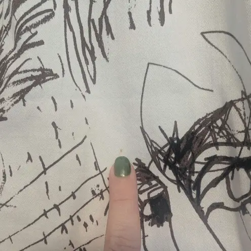 Vintage John Galliano Skirt Denim Pencil Sketches Printed Kendall Jenner Owned Brown Size XS