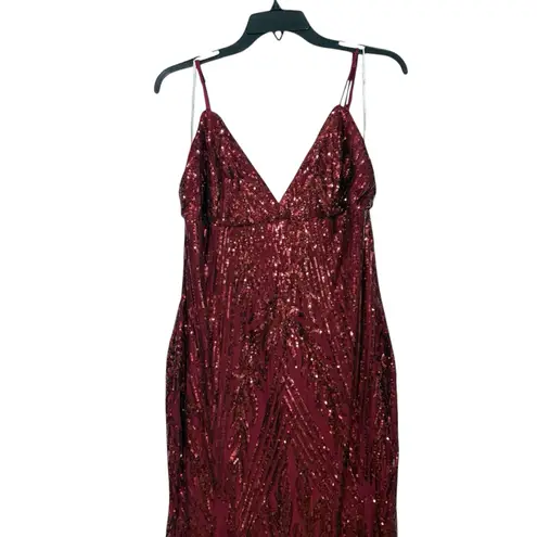 LULUS NWT Red Ever So Elegant Sequin Sheath Gown Dress XL
