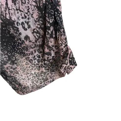 BB Dakota Steve Madden S Animal Print Long Sleeve Ruched Bodycon Mini Dress Pink