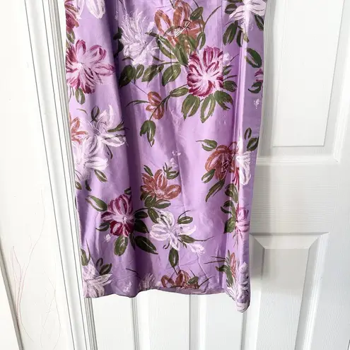 Mercer & Madison Vintage Purple Silk Jacquard Hand Painted Body Con Sheath Dress Size 12