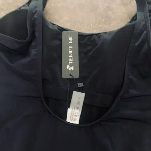 Tempt Me Women High Cut One Piece Swimsuit Low Back Scoop Neck Retro