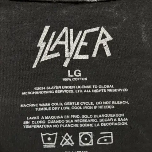 Slayer Eagle Statue Thrash Metal Band Mineral Wash T-Shirt Size Large