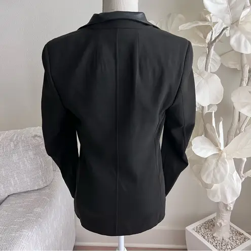 Akris Fernando Snakeskin Leather Wool Blend Long Sleeve Black Blazer And Vest