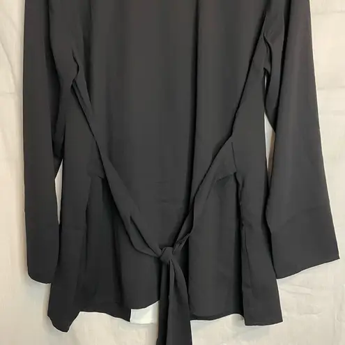 Misook tunic contrast inset tie-waist crepe de chine women Size Medium