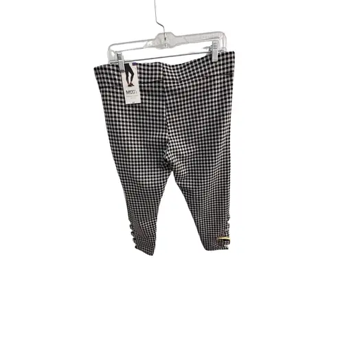 Mixit Black White Gingham Check Leggings with Side Cutout Detail Size Large