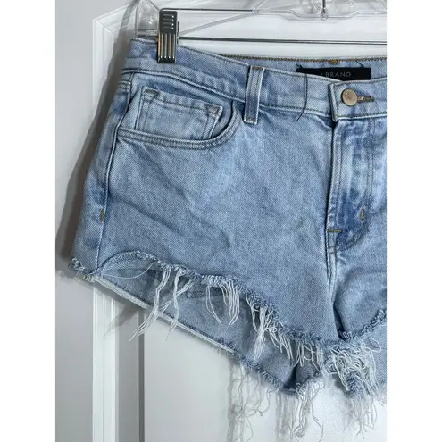 J Brand  Mid Rise Light Wash Cut Off Denim Jean Shorts Jorts Size 28 Runs Big