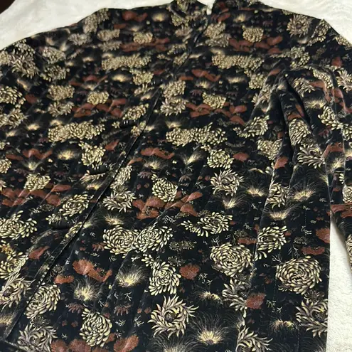 Vintage 70’s Floral Patterned coat Black Size M