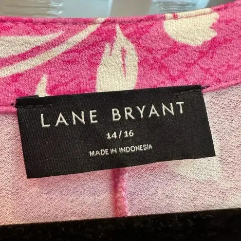 Lane Bryant  Cabo Flower Flutter-Sleeve V-Neck Knit Swing Dress Plus Size 14/16