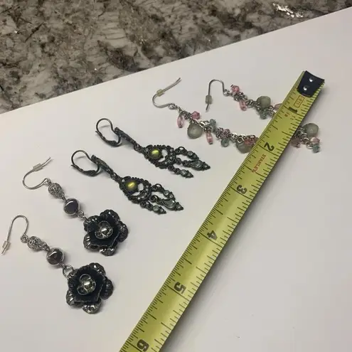 Lot Of 3 Costume Earrings Pierced Dangle Variety