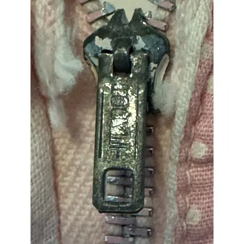 Vintage OOAK pink & white polka dot bubble hem dress medium