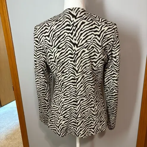 Doncaster Zebra animal print tailored fit jacket black white size 4
