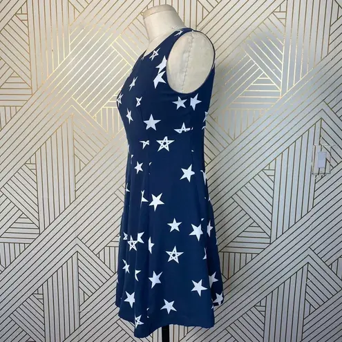 Moussy Blue Star Printed Pleated Fit & Flare Dress
