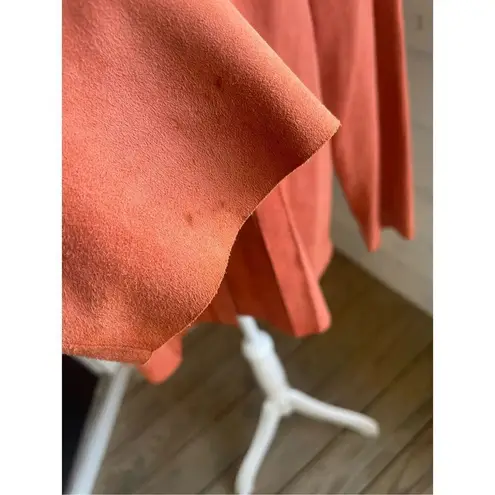 Worth Women’s 100% Leather Button Down Long Sleeve Blouse Orange Rustic 16