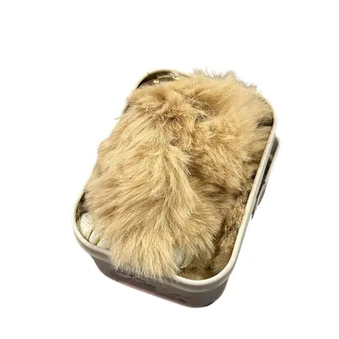 Bunny Lulu Keychain With Tin Brand New Beige Bunny Keychain Rabbit Fur Tan