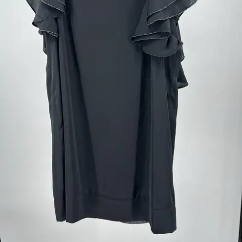 MM Couture Elegant Black Ruffle Sleeve Dress party HOCO L Miss Me metallic