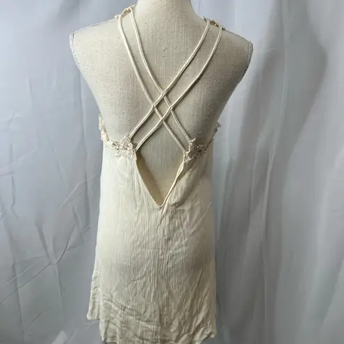 Coco + Jaimeson ivory crochet embellished dress size large