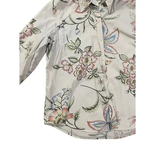 Ralph Lauren Women Spring Floral Print Beige Button Down Shirt Sz XL Pink