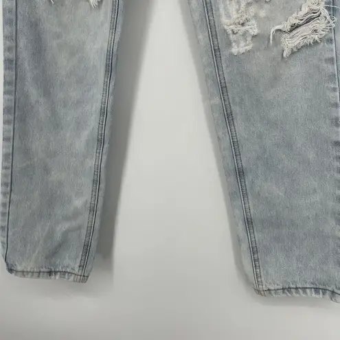 One Teaspoon ONE By  Awesome Baggies Jeans Light Wash Ripped Mid Rise Size 26