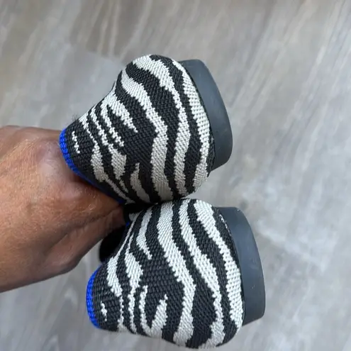Rothy's Zebra The Point Flats Black Size 7.5
