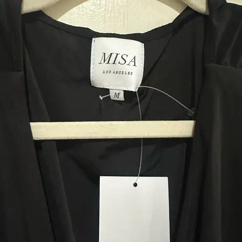 MISA Los Angeles Athena Black Cutout Midi Dress M NWT Side Slit Bodycon Evening