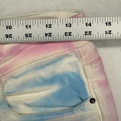 Embellish Tie Dye Moto Jeans Distressed Ripped Gummo Biker Style Colorful Sz 28 Blue