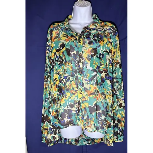 Kut From The Kloth  Floral Pattern Button Up Blouse Size XL - Image 2
