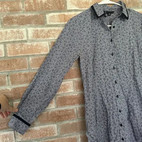 Brooks Brothers Floral Striped Button Up Shirt Dress Tie Waist Sz 8