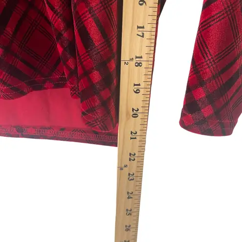 Kathie Lee Collection Vintage 90s Size Small Red Plaid Velvet Grunge Punk Top