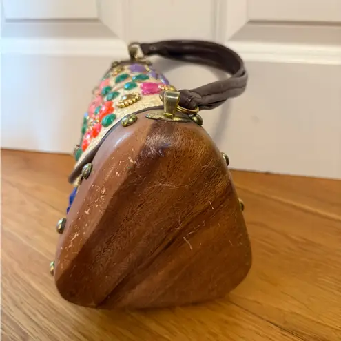 MAHLER Vintage Tropical Vacation Raffia Straw Floral Tiki Pinup 1960s Tan