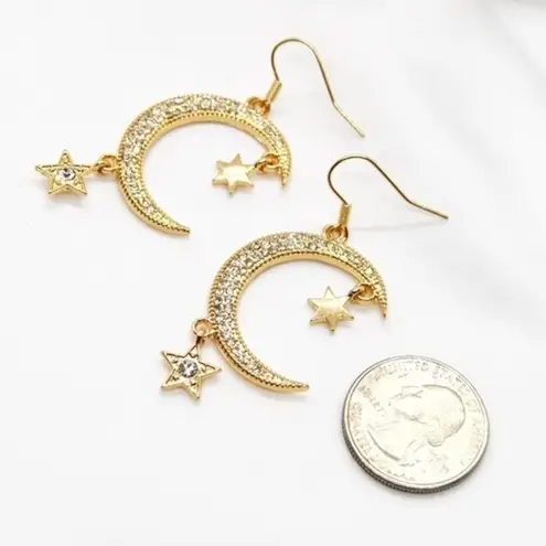 Moon and Star Dangle Earrings