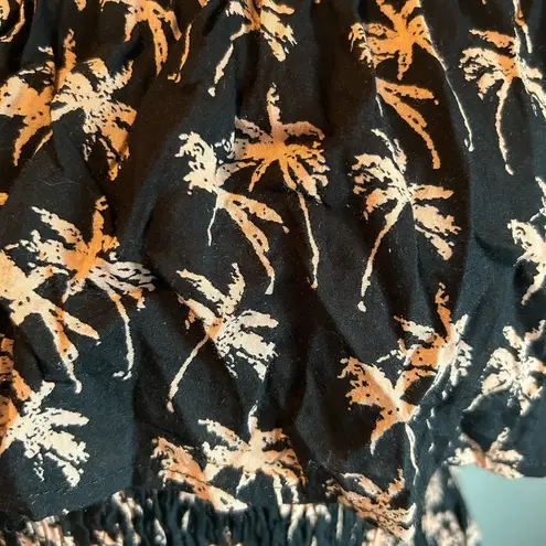 Elan Black with Peach Palm Trees Short Romper