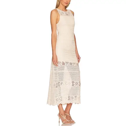 BB Dakota Crochet You Love Me Beige Crocheted Sleeveless Maxi Dress  by Steve