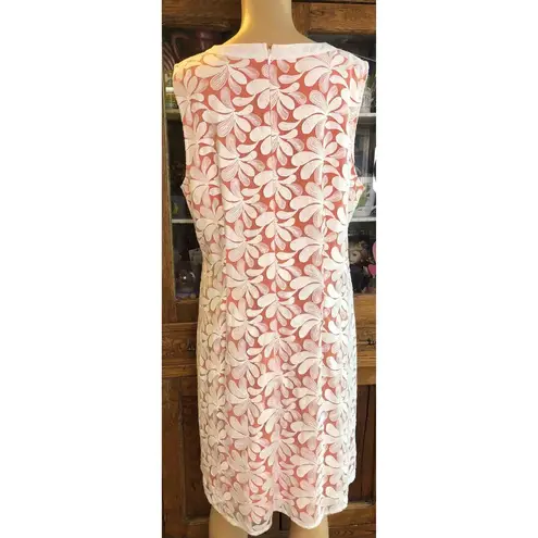 Principles by Bin de Lisi white floral lace overlay sleeveless sheath dress 16