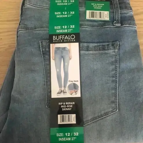 Buffalo David Bitton 🆕Buffalo Rip & Repair Mid Rise Skinny Jean 12/32🆕