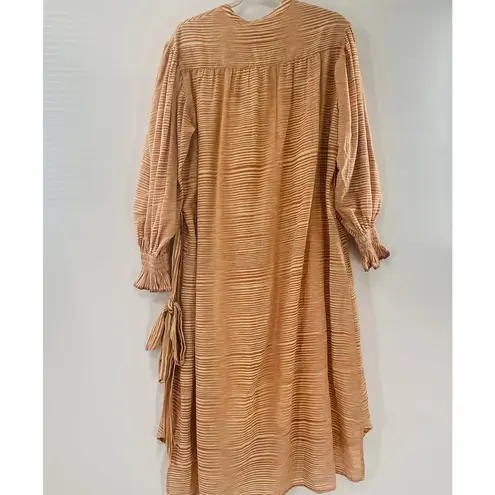 Ulla Johnson NEW Fiora Striped Shirt Dress Medium Sz 8 Beige Tan Brown Feminine