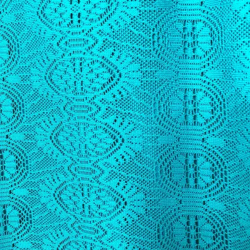 Olsenboye Vintage Teal Lacy Dress Size Small w/Long Sleeves