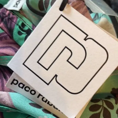 Paco Rabanne light green cami satin with lace details size 6