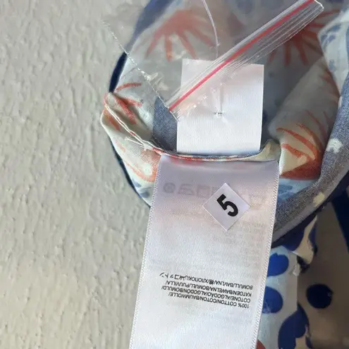 Farm Rio Tank Top Afternoon Breeze Beaded Tassel Tie Cotton Blouse Sz L NWT